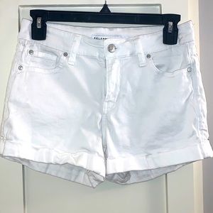 White denim shorts